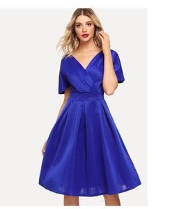 Royal blue midi dress